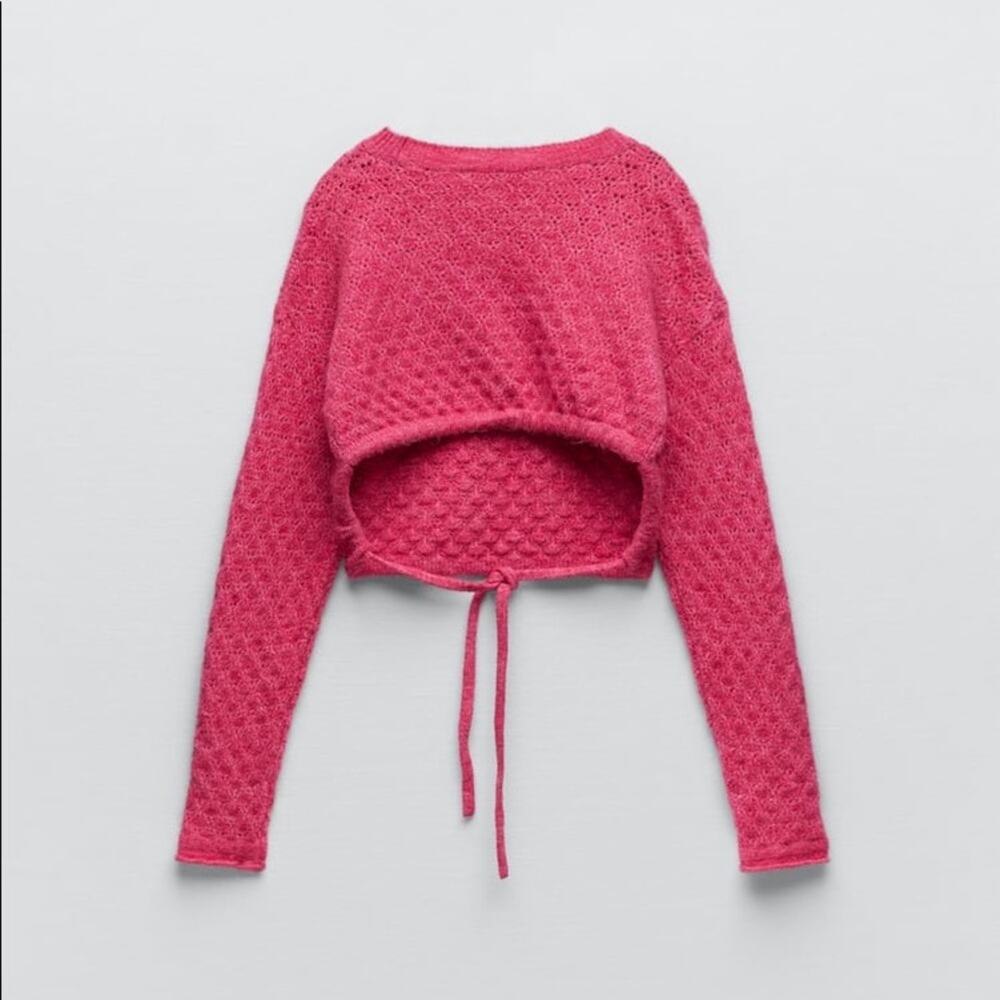ZARA BLOGGER FAVORITE OPEN BACK KNIT SWEATER - Picture 13 of 13